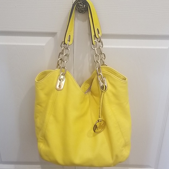 MICHAEL Michael Kors Handbags - Michael Michael Kors Yellow Leather Hobo Bag